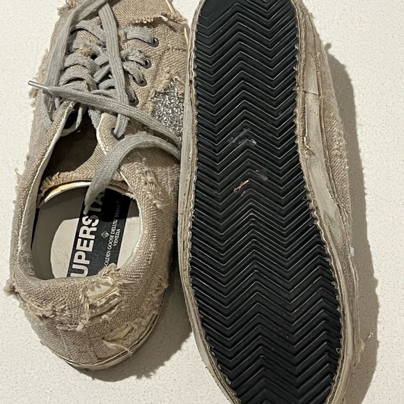 Golden Goose Superstar Canvas w/ Glitter Star Low Top Sneaker - Picture 3 of 4